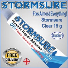 STORMSURE 15G FLEXIBLE REPAIR ADHESIVE GLUE CLEAR FIX RIPS AND HOLES FAST UK