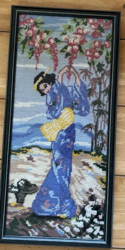 Vintage asian needlepoint - asian,