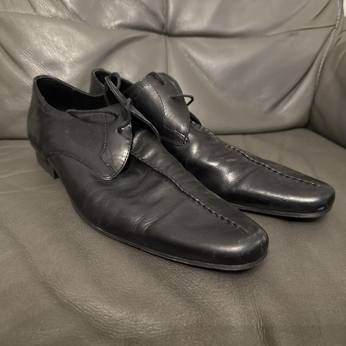 Men formal black leather - black,