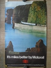 Original BR D/R poster Motorail featuring a train near Dawlish 1973