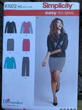 Simplicity Easy-to-Sew Pattern K1072 Knit Pants, Skirt & Top Sizes 8-16 Unused