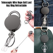 Heavy Duty Retractable Keychain and ID Card Holder Badge Reel with Belt Clip