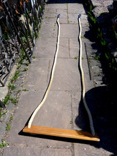 Vintage School Gymnasium Wooden Swing With Rope Perfect For Garden Project