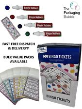 600 Jumbo Bingo Tickets Security Coded Perforated Fun Game Bingo Dabbers Large