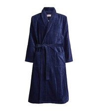 Derek Rose Triton 10 Cotton Velour Navy Towelling Bathrobe Dressing Gown Size S