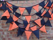 Halloween fabric bunting 2 styles,loads of colour choice.ORANGE,BLACK,RED,PURPLE