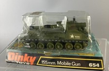 DINKY TOYS #654 US ARMY 155MM MOBILE GUN NEAR MINT WITH ITS TATTY BOX