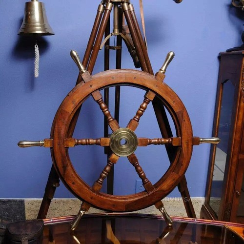 Brass wooden steering - 30",