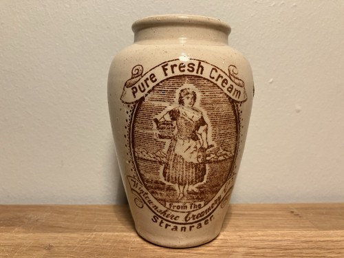 Pictorial cream pot - pictorial, crock