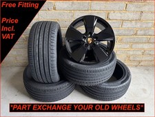 Porsche 19" Cayenne E1 E2 Genuine 5 Spoke Black Alloy Wheels & New Tyres