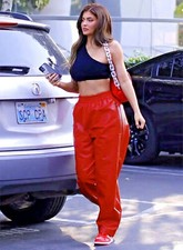 Women's Red Lambskin Real