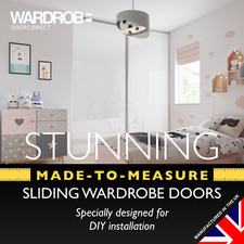 Built-in WHITE glass sliding