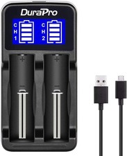 DuraPro LCD Universal Intelligent USB Dual Battery Charger for Li-ion/Ni-MH/Ni-C