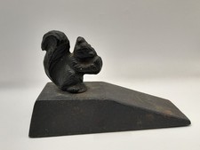 Heavy Duty Cast Iron Decorative Squirrel Door Wedge Stop, Door Jammer - Rustic 