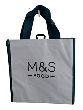 2x M&S Pastel Blue Shopping Bag Reusable Small Black Dual Handle Biomaster Pro