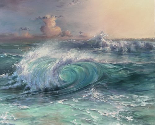 Original oil painting - ,, ocean