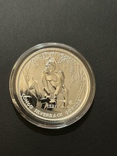 2021 Republic of Congo Prooflike Silverback Gorilla 1 oz Silver Coin in capsule