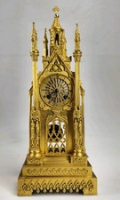 Rare Antique French Empire Strike Bronze Cathedral Clock 