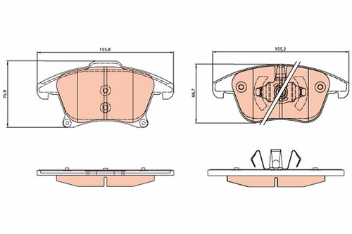 Front brake pad - front,