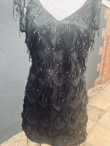 Sequin fringe flapper dress - sequin,
