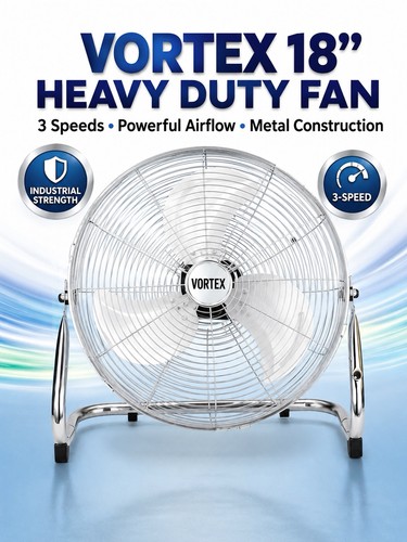 Metal floor fan high - 18”,
