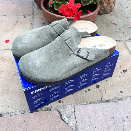 Birkenstock boston green - birkenstock, suede