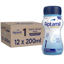 12 x 200ml Aptamil Advanced 1 First Infant Baby Milk Suitable From Birth
