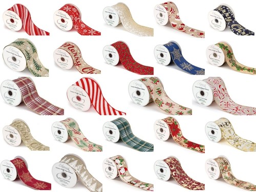 Christmas wired ribbon width - christmas,