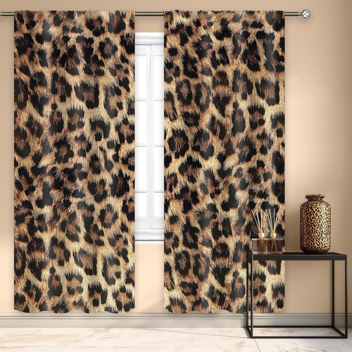Leopard print curtains - leopard, 52x84"