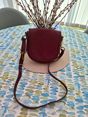 Fossil burgundy leather saddle - fossil,