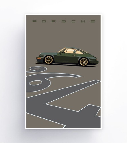 Olive green porsche 964 - olive,