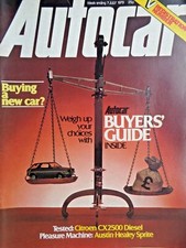 autocar  austin-healey sprite,   citroen CX2500 deisel,   bmw hot rod,   fiat st