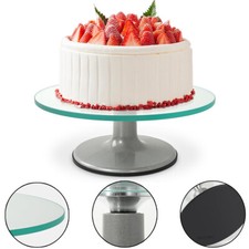 12"Glass Revolving Cake Stand