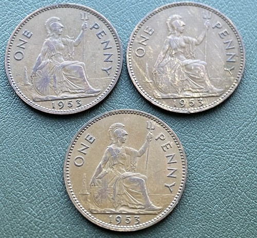 1953 pennies elizabeth ii - 1953,