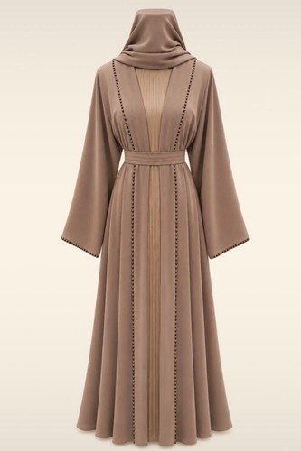 Women abaya dusty pink - abaya-,