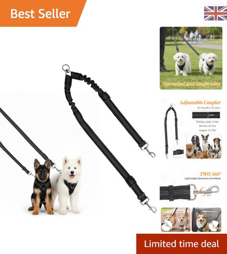 Reflective double dog leash - double,