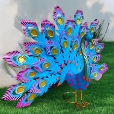FGXY Garden Ornaments, Outdoor Standing Metal Peacock, Garden Statues, Large Ga