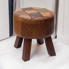 Round Vintage Brown Tan