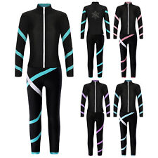 Girls Figure Ice Skating Jacket with Leggings Set 2 Piece Tracksuit Jogging Suit