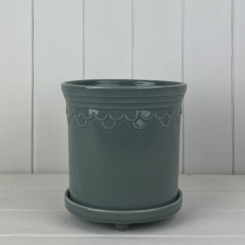 Ceramic grey plant - grey, pot