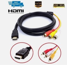 HDMI Male to 3 RCA Audio Video AV Cable Adapter Lead TV HDTV DVD 1080P 1.5M UK