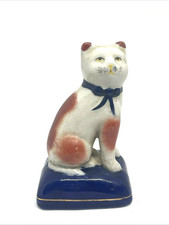 Art Pottery White & Orange Cat