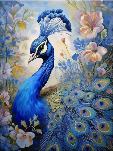 Tile mural majestic peacock - mural,
