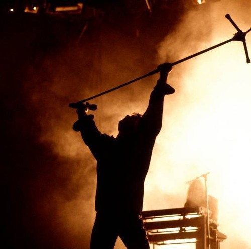Rock singer stands stage - rock,