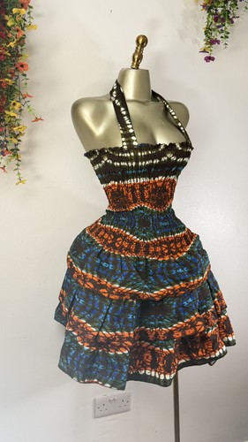 African print mini dress - african,