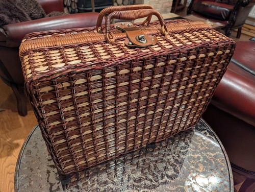 Vintage wicker picnic - , basket