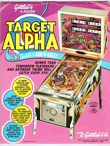 1977 gottlieb target - target, alpha