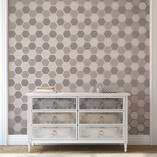 Honeycomb pattern wall stencil - honeycomb,
