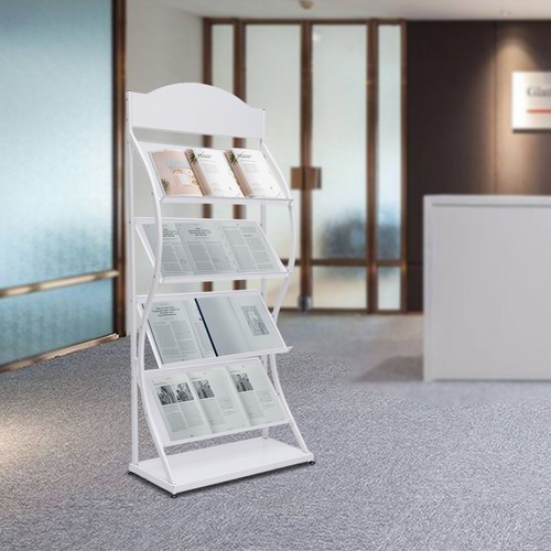 Tier newspaper display rack - 4-tier,