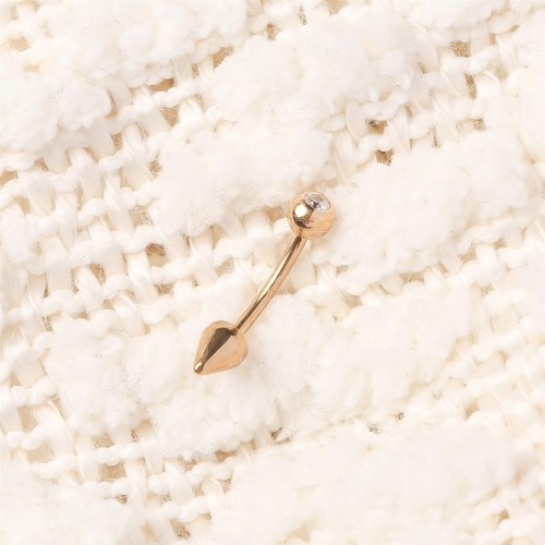 Spike 9ct gold belly bar - spike,